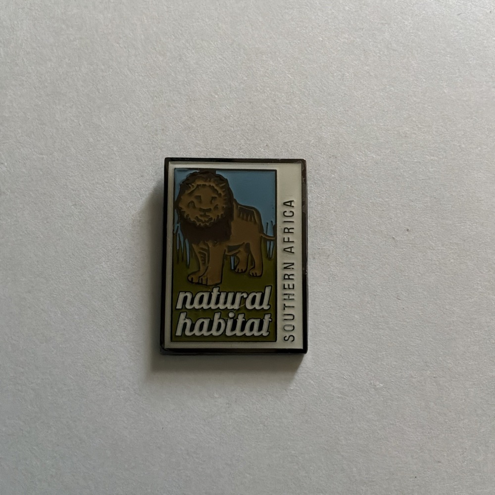 USPS Postage Stamp Lapel Pin Natural Habitat Southern Africa Lion Brooch Pinback